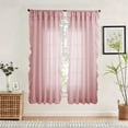 thumbnail image 1 of Ohmyroo Sheer Ruffle Trimmed Window Curtains Semi Transparent Drapes For Living Room Bedroom 96 Inch Multicolor, 1 of 6