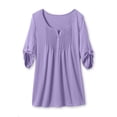 thumbnail image 2 of Woman Within Plus Size 7-Day Three-Quarter Sleeve Pintucked Henley Tunic, 2 of 6