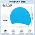 thumbnail image 3 of Uxcell 2-Pack Gorro de Natación de Silicona en Forma de Gota para Mujeres y Hombres, Sombrero de Natación Impermeable y Antideslizante Duradero [Azul Lago y Blanco], 3 of 6