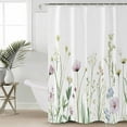 thumbnail image 2 of Small Stall Shower Curtain 36x72 Inch Narrow Half Size Green Botanical Floral Bath Curtains Bathroom Decor Spring Summer Rustic Waterproof Fabric Shower Curtain Set with Hooks 36 Inch, 2 of 6