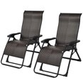 thumbnail image 1 of Gymax Lot de 2 Chaises de Patio en Rotin, Fauteuils Inclinables Pliants avec Appui-Tête Réglable, 1 of 10