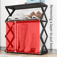 thumbnail image 4 of X-Shaped Shoe Rack for Home Multifunctional Steel Assembly Shoecase for Students Dormitory Dustproof Storage Shelf,White, 4 of 7