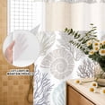 thumbnail image 2 of No Hook Shower Curtain with Built-in Rings - Brown Blue Coastal Ocean Washable Waterproof Fabric Bathroom Curtains for Hotel,Rentals, 72 X 78 Inch Long , Coral Starfish Shell, 2 of 9
