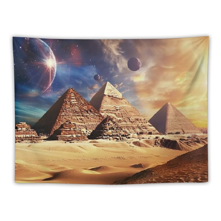 Tapis Mural Tissé égyptien Artisanal - 72 X 7 Pouces - Multicolore Avec Pyramides Et Chameaux