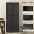 thumbnail image 5 of HOMCOM 69" Tall Kitchen Storage Cabinet with Adjustable Shelves, Black, 5 of 8