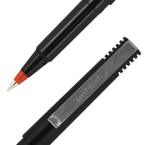 Roller Ball Pen, Stick, Micro 0.5 Mm, Red Ink, Black Matte Barrel, Dozen | Bundle of 5 Dozen