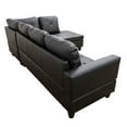 thumbnail image 5 of Hommoo 4-Seat Faux Leather Sectional Sofa Couch with Chaise Lounge, L Shaped Sofa Set living room furniture Sofa sets for Home, No Ottoman, Black, 5 of 8