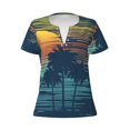 thumbnail image 3 of Naloa Palm Trees Print T-Shirts Short Sleeve V Neck Tees for Women Fashion Tops Trendy Lightweight Soft Casual Summer Outfits Clothes, 3 of 5