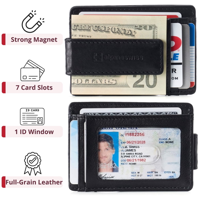Alpine Swiss Men's RFID Magnetic Money Clip Wallet photo 2