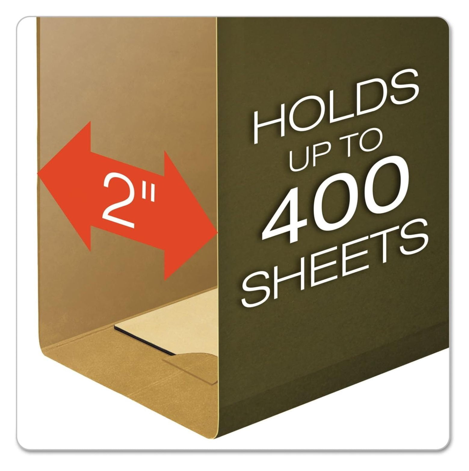 Hanging File Folders Letter Size - SureHook Reinforced 2 Inch Expansion - Standard Green 1/5 Cut - 20 Pack - Heavy Duty File Folders for Office & Home