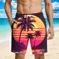 thumbnail image 7 of DPTALR Men's Hawaiian Style Printed Casual Beach Shorts with Drawstring, Pockets & Inner Lining,Multicolor,Big and Tall Men L, 7 of 7