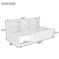 thumbnail image 4 of Miniyam Twin Size Floor Bed, Kids Bed Frame with Guardrails and 6 Built-In Side Storage Shelves, White, 4 of 4