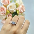 thumbnail image 4 of Two Piece Heart Promise Ring Aquamarine CZ 925 Sterling Silver Size 10, 4 of 6