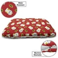 thumbnail image 3 of Japanese Cat Pet Bed, Cat Luck Signs Sen Man Ryou Coins Mellow Eyes, Chew Resistant Pad for Dogs and Cats Cushion with Removable Cover, 24" x 39", Vermilion Mustard White, by Ambesonne, 3 of 4