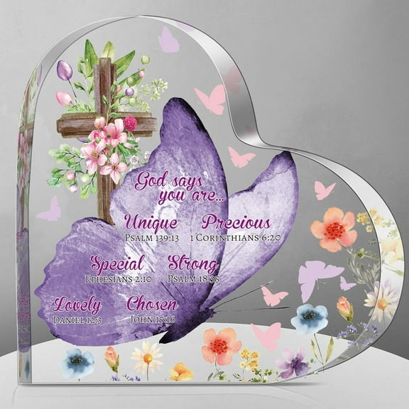 Christian Gifts for Women Inspirational Religious Gifts for Her Bible Verse Desk Decor Butterfly Acrylic Motivational Birthday Gift (Lovely Butterfly)