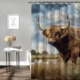 thumbnail image 2 of Orinice Bull Grass Field Bathroom Decor Set Colorful Luxurious Polyester Fabric Fashion Shower Curtain with Hooks for Home Bathtubs Bathroom Decoration 36x72, 2 of 7