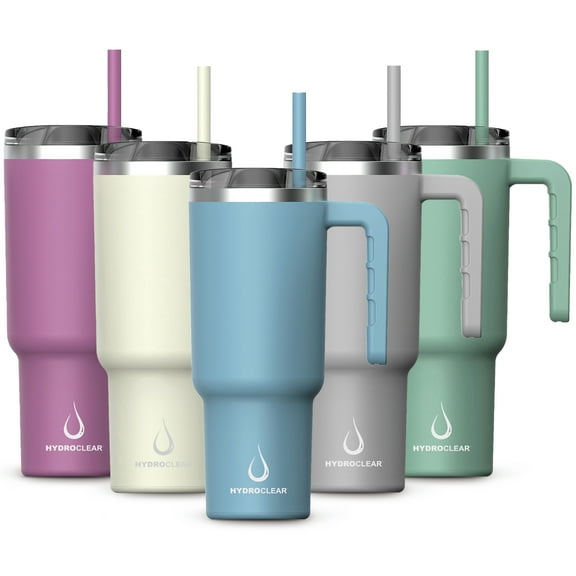 Hydroclear Stainless Steel 40 oz Tumbler with Handle (Blue)