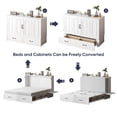 thumbnail image 6 of ZAFLY Solid Wood Queen Size Murphy Chest Bed with Mattress, Convertible Wall Bed into Cabinet with Drawer and Usb Charging Station for Apartment/Bed Room, White, 6 of 9