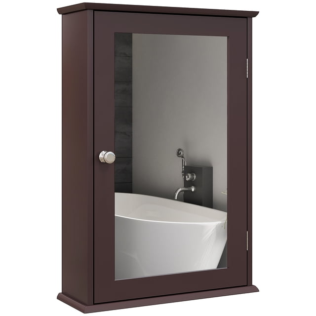 kleankin Bathroom Mirror Cabinet, Wall Mounted Medicine Cabinet w/ Shelves