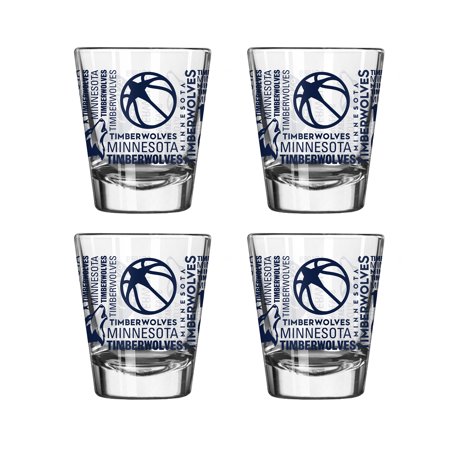 Logo Brands Minnesota Timberwolves 4-Pack 2oz. Shot Glass Set