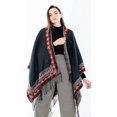 thumbnail image 4 of CoCopeaunt Women Tassel Shawl Wraps Open Front Poncho Sweater Cardigan Cape Blanket for Party Travel Office, 4 of 7