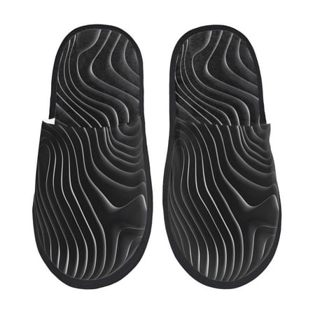 

Silkie Abstract Black And White Waves Slippers for women and Men House Shoes for Unisex Indoor House Shoes-Medium