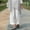 01White, variant on pbnbp Women's Plus Size Cotton Linen Elastic Wasit Loose Casual Pants Solid Baggy Capri Pants with Pockets