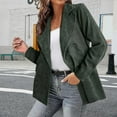 thumbnail image 4 of CILENON Women's Fashion Women's Fall Winter Solid Color Jacket Suit Corduroy Cardigan Jacket (Green,XL), 4 of 4