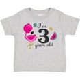 thumbnail image 3 of Inktastic I'm 3 Years Old with Flamingo and Flowers Girls Toddler T-Shirt, 3 of 5