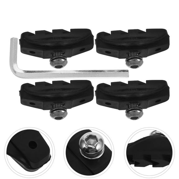 WHAMVOX 2Pairs Rubber Metal Brake Pads for Mountain Bicycle and Road Bike Performance