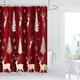 thumbnail image 1 of Cortina de ducha con estampado digital navideño, impermeable, resistente al moho, de poliéster, incluye ganchos, ideal para la decoración del baño., 1 of 6