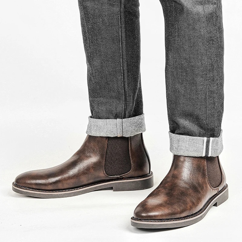 40~46 Chelsea Boots Men Brand Comfortable 2023 fashion Men Leather ...