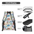 thumbnail image 4 of Goofa Stamp Pattern Comfortable Student Backpack - Ergonomic Design, Durable, Water-Resistant, Multi-Compartment,Travel, and Outdoor Activities, 4 of 5