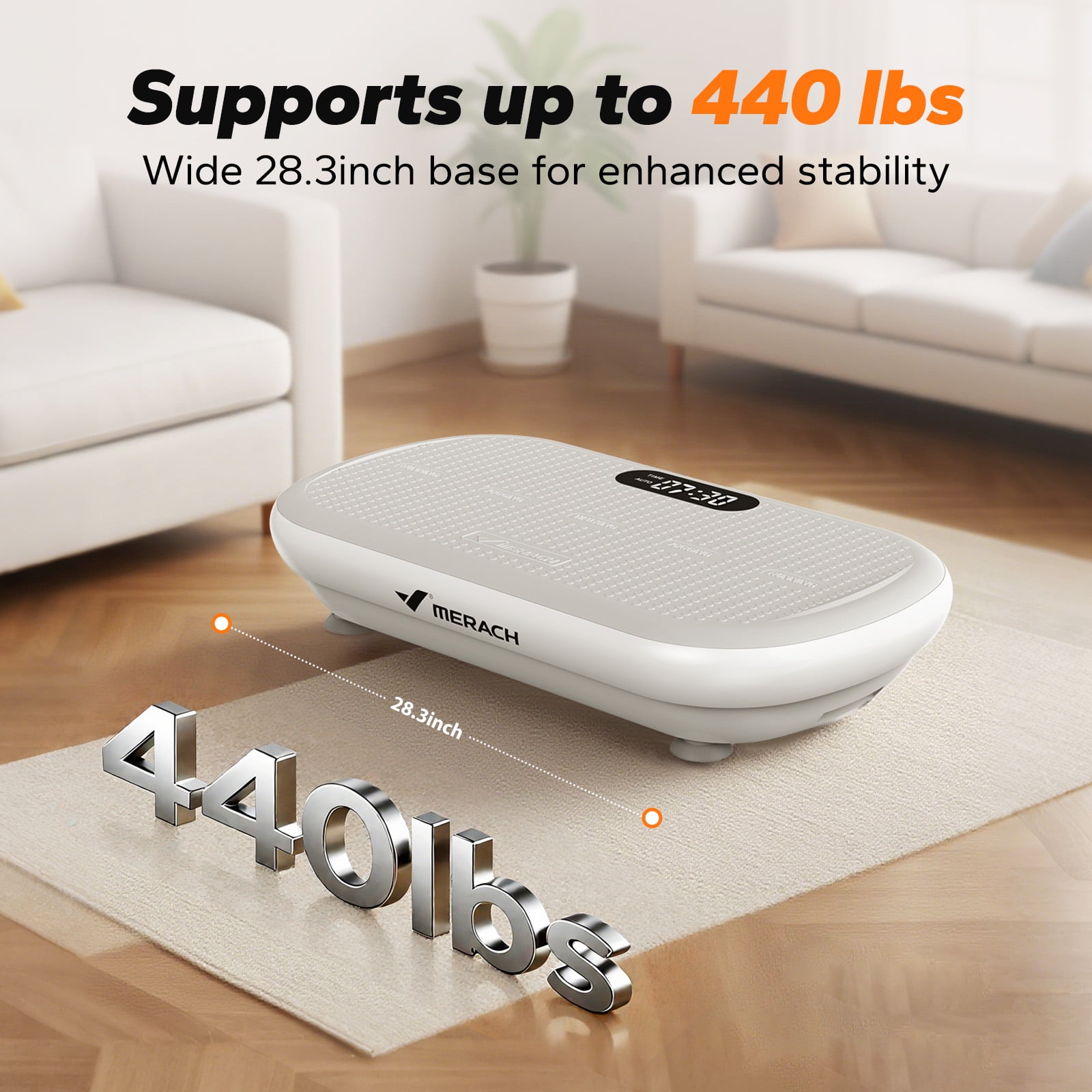 MERACH Vibration Plate Trainer Pro - 440 lb Support, Enhanced Motor, Bluetooth, Silicone Pedals