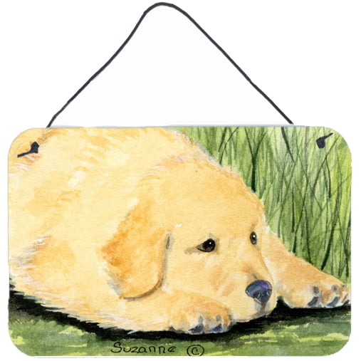 Carolines Treasures SS8864DS812 Golden Retriever Indoor Aluminum Metal Wall or Door Hanging Prints, 8 x 12", Multicolor