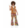 thumbnail image 2 of Fun Shack Mens Flared Hippie Paisley Trousers Adult 60s Hippy Costume Halloween Multi-color M, 2 of 3