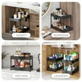 thumbnail image 3 of Storage Bud Under Sink Organizer and storage, 2-Pack Bathroom Cabinet Organizer, Under Sink Storage for Kitchen Bathroom Cabinet, Under Cabinet Organizer, Black, 3 of 8