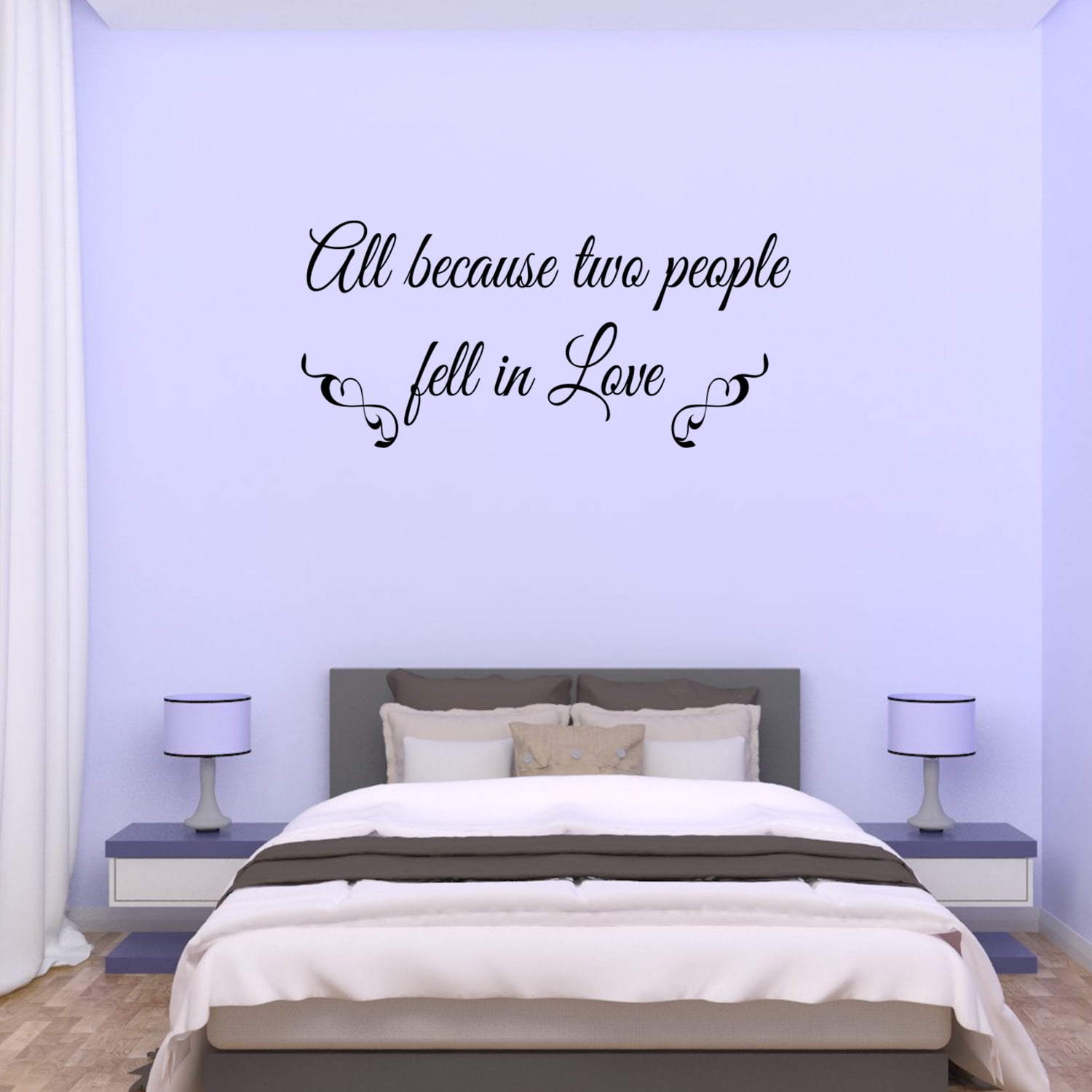 Romantic Decor Anniversary Art Gift Personalized Bedroom Mural -When Inlove Her King and His Queen Sticker Couple Goals Wall Decal