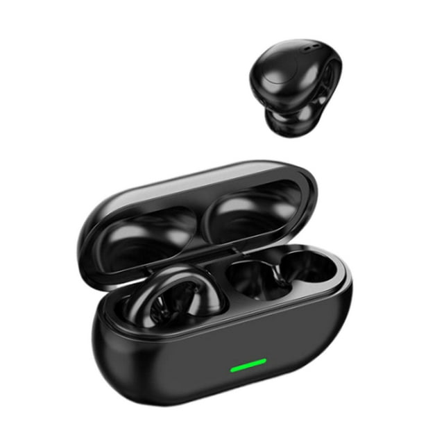 Écouteurs à Conduction d'Air Mains Libres Appels Réduction de Bruit avec Étui de Chargement BT12 Noir