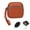 Brown, variant on Square Leather Mini Card Wallet Coin Purse, Portable Small Zipper Change Pouch with Wrist Strap & Key Ring for Women