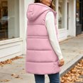 thumbnail image 4 of Levmjia Women's Hooded Vest Zip Up Quilted Padded Gilet Detachable Hood Drawstring Waist Sleeveless Outerwear with Pockets, 4 of 5