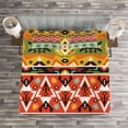 thumbnail image 3 of Ambesonne Tribal Quilted Bedspread Set 3 Pcs, Love and Adventure Aztec, Queen Size, Scarlet Mustard Blue, 3 of 3