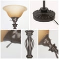 thumbnail image 5 of HonoDing Torchiere Floor Lamps for Living Room, Standing Lamp with White Alabaster Glass Shade(Brown), 5 of 6