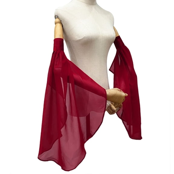 Women Bishop Sleeve Detachable Sheer Sleeve Cuffs for Wedding Gown Dress Bridal False Sleeves Decorative Sleeve