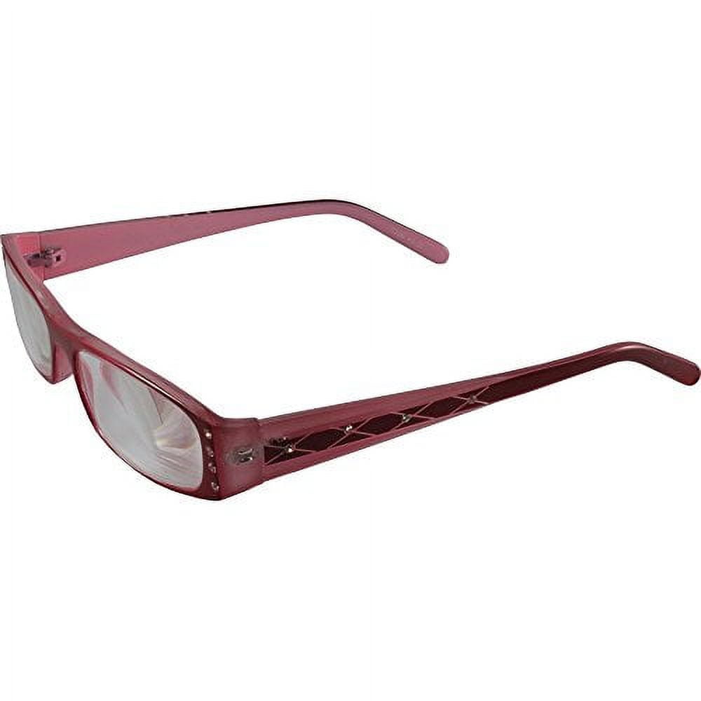  Women's High-Powered Reading Glasses: Red and Pink Frame and  Matching Case +4.00 Magnification Aspheric Lenses : Health & Household