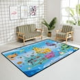 thumbnail image 4 of Crawling Indoor Carpet Play Mat World Map for Living Room Bedroom Educational Nursery Floor Mat Area Rugs 72x48in, 4 of 6