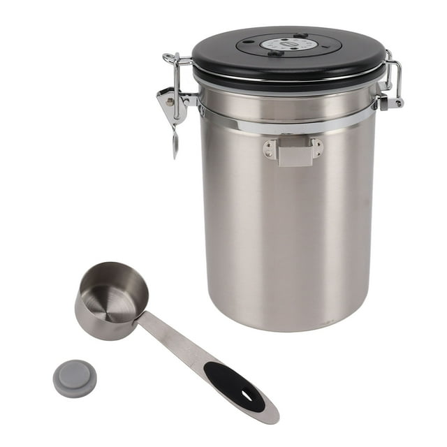 Contenedor De Café 1.8L Almacenamiento De Granos De Acero Inoxidable Sellado