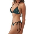 thumbnail image 2 of Lsque Christmas Snowflake Pattern Women Two Piece Swimsuit Sexy Swimwear Halter String Triangle Bikini Sets, 2 of 6