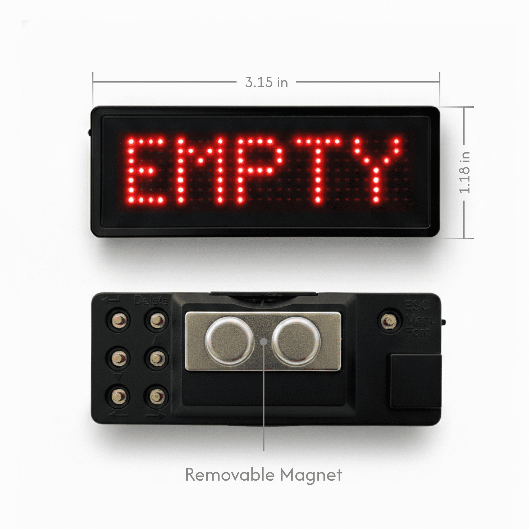LED Name Badge, Scrolling Message Display Board, DIY Programmable Name Tag, Red