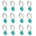 thumbnail image 5 of Rose Shower Curtain Hooks,12 Pcs Double Glide Shower Curtain Rings Stainless Steel Rustproof Decorative Shower Hook Ring with Resin Rose Flower for Bathroom Shower Rods, 5 of 7